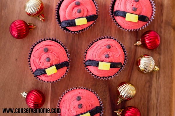 SANTA BELT CHRISTMAS CUPCAKES SANTA BELT CHRISTMAS CUPCAKES
