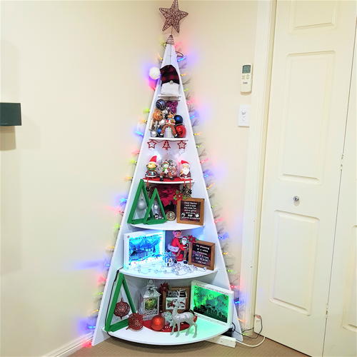 Corner Christmas Tree Shelf Corner Christmas Tree Shelf