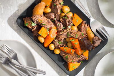 Slow Cooker Pot Roast with Maple and Stout