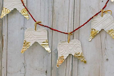 Craft Angels Garland From Upcycled Wallpaper