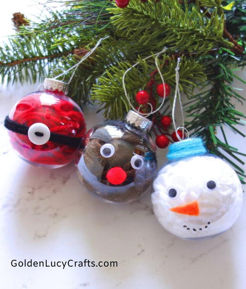 Diy Yarn-filled Christmas Ornaments Diy Yarn-filled Christmas Ornaments