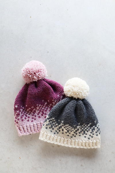 Ombre Fair Isle Crochet Beanie Ombre Fair Isle Crochet Beanie