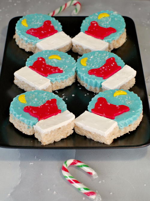 Snow Globe Christmas Rice Krispie Treats Snow Globe Christmas Rice Krispie Treats