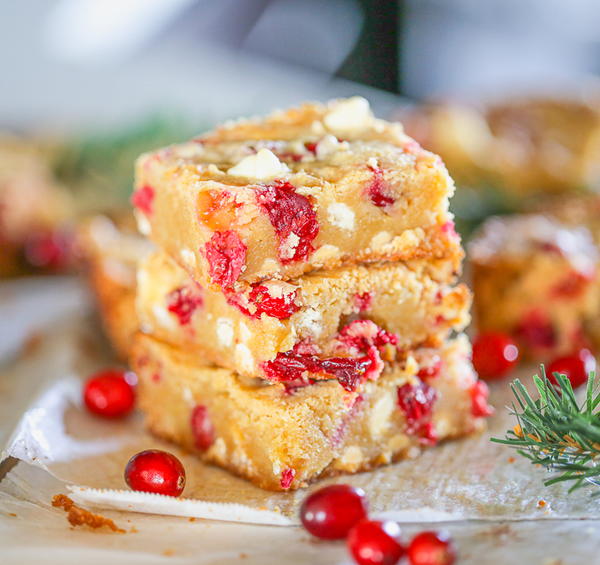 Holiday Cranberry White Chocolate Blondies Holiday Cranberry White Chocolate Blondies