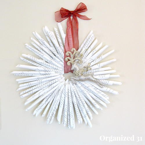 Chic Christmas Book Page Wreath Chic Christmas Book Page Wreath