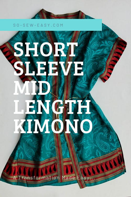 Short Sleeve Mid Length Kimono Pattern Short Sleeve Mid Length Kimono Pattern