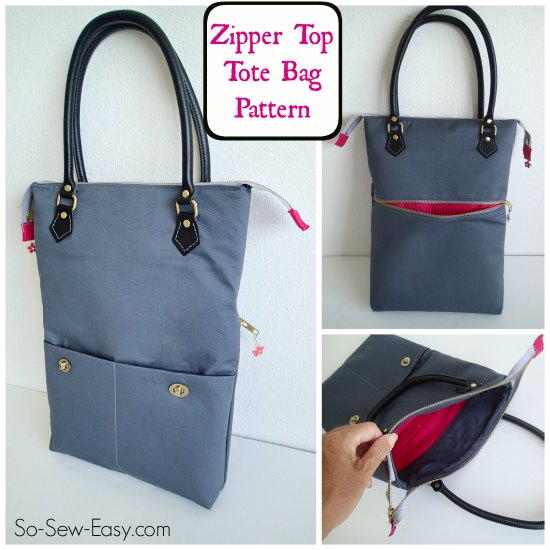 Zipper Top Tote Free Bag Pattern Zipper Top Tote Free Bag Pattern