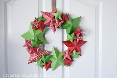 3d Paper Star Wreath 3d Paper Star Wreath