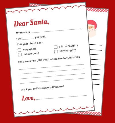 Printable Letter To Santa Templates