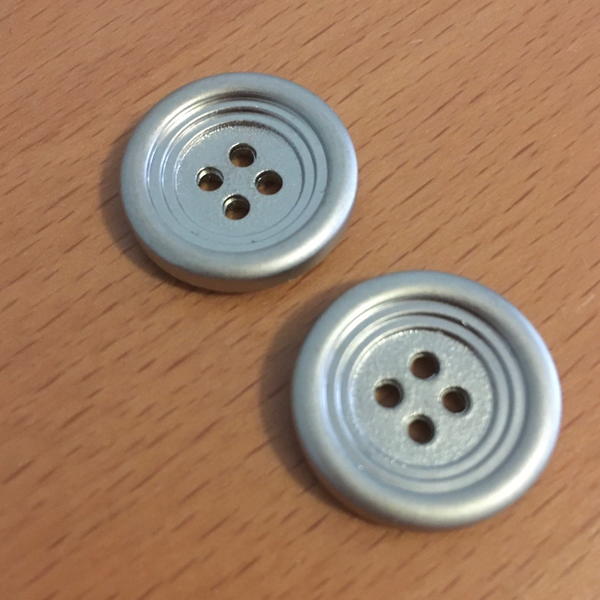 Metal buttons.