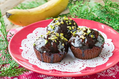 Chocolate Glazed Banana Muffins Chocolate Glazed Banana Muffins
