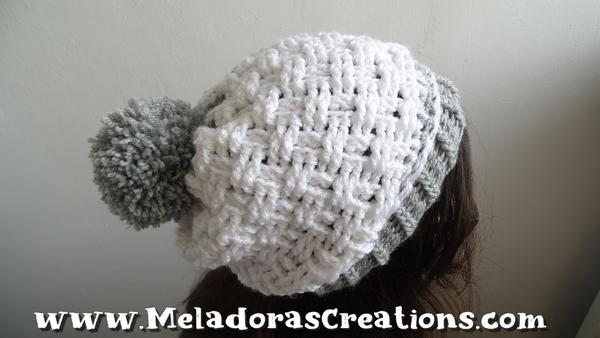 Sideways Beanie - Basketweave Stitch Sideways Beanie - Basketweave Stitch