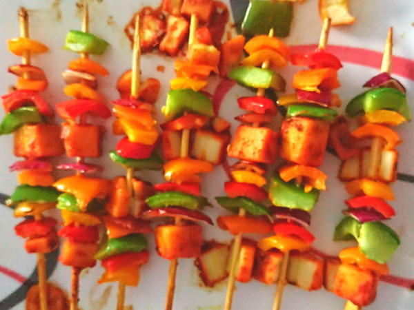 Dairy Free Paneer Tikka Skewers Dairy Free Paneer Tikka Skewers
