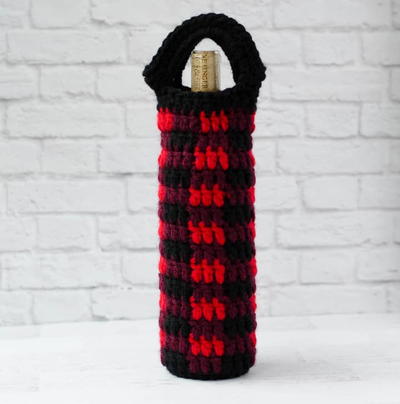 Buffalo Plaid Wine Cozy
