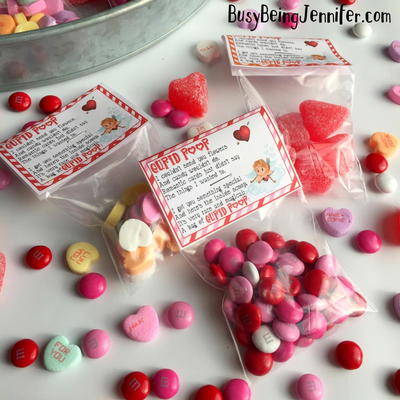 Cupid Poop Valentines Treat Toppers {free Printable}