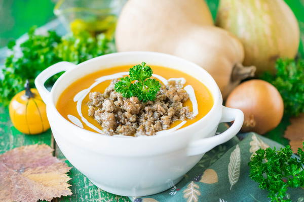 Spicy Pumpkin Soup With Minced Meat Spicy Pumpkin Soup With Minced Meat