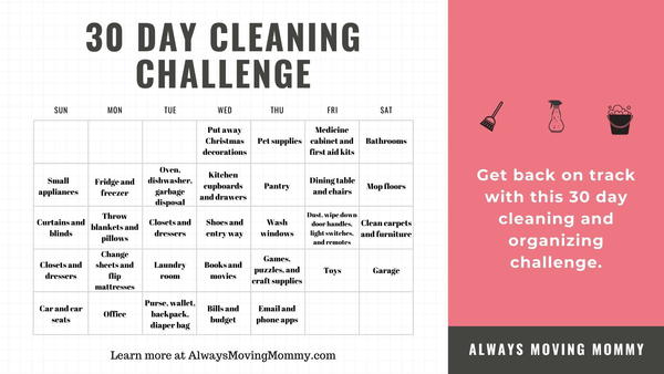 30 Day Cleaning Challenge 30 Day Cleaning Challenge