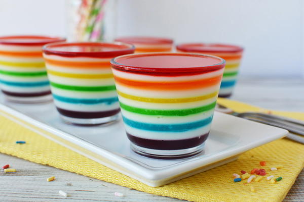 Rainbow Jello Cups Rainbow Jello Cups