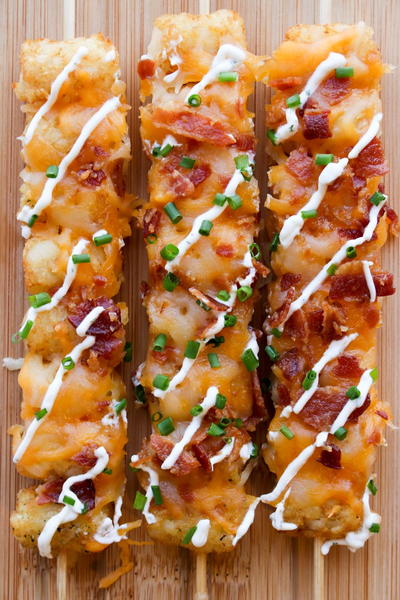 Loaded Tater Tot Kabobs Loaded Tater Tot Kabobs