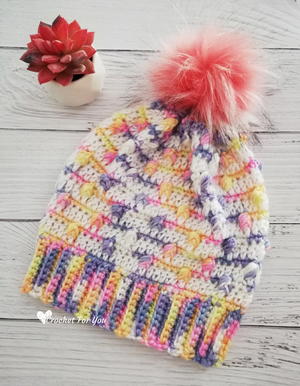 Unicorn Bobble Drops Crochet Child Hat