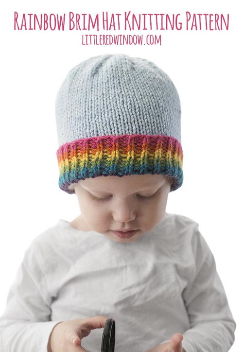 Rainbow Brim Hat Knitting Pattern Rainbow Brim Hat Knitting Pattern