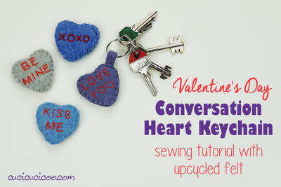 Conversation Heart Candy Keychain