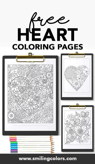 Flower And Heart Coloring Pages Flower And Heart Coloring Pages