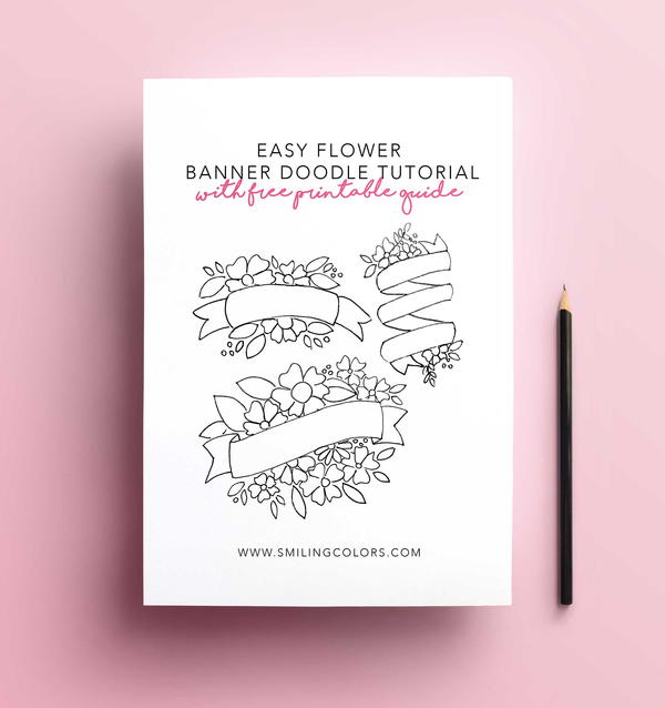 Floral Banner Doodle Tutorial Floral Banner Doodle Tutorial