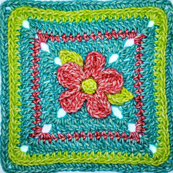 Five Petal Flower Afghan Square Five Petal Flower Afghan Square