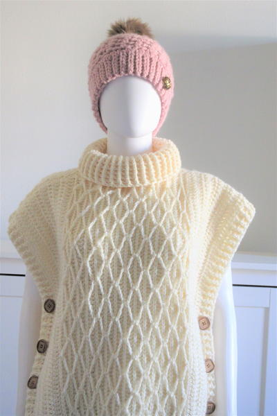 Faux Cable Poncho Faux Cable Poncho