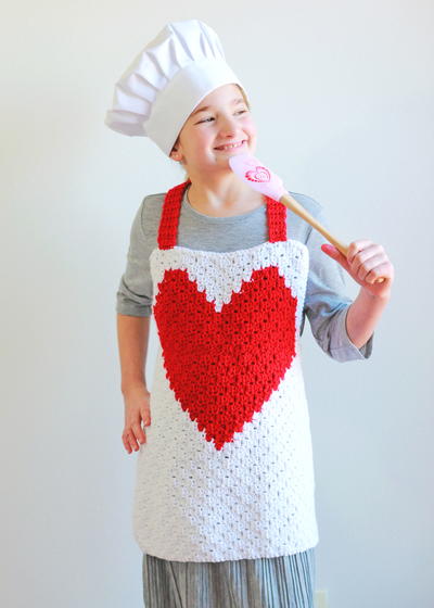 Heart C2c Child Apron Heart C2c Child Apron