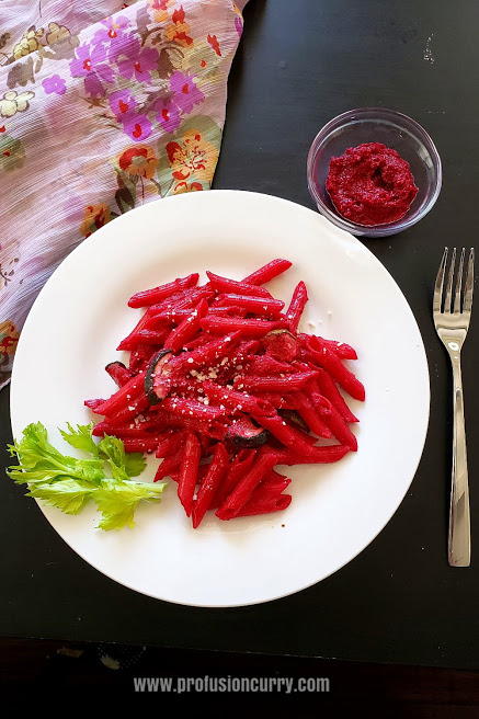 Blushing Beet Pesto Pasta Blushing Beet Pesto Pasta