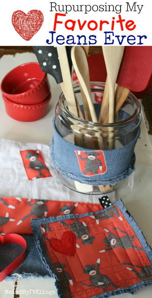 Repurposing Jeans Into Kitchen Decor Repurposing Jeans Into Kitchen Decor