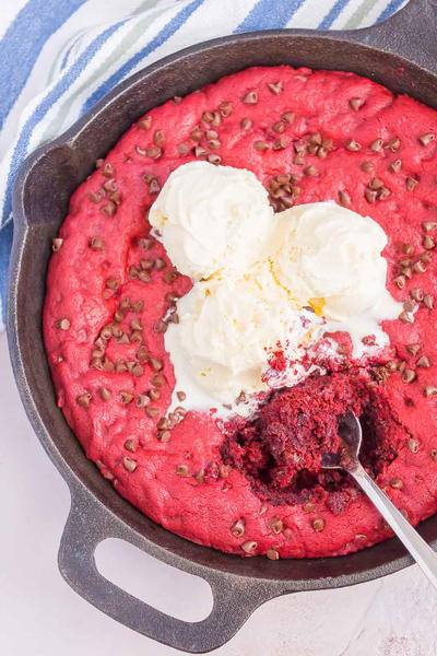 Red Velvet Skillet Cookie Red Velvet Skillet Cookie