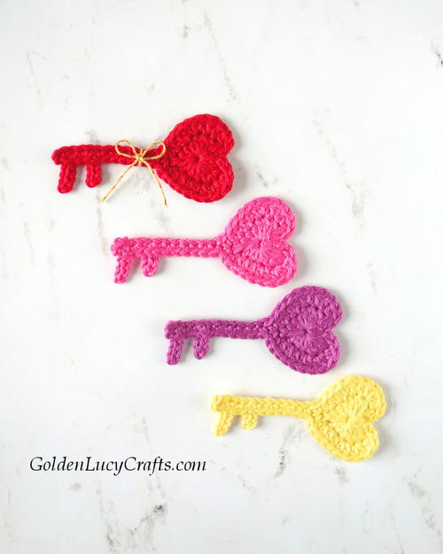 Key To My Heart Crochet Applique Key To My Heart Crochet Applique