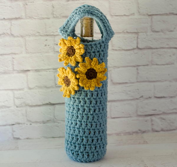 Sunflower Wine Cozy Sunflower Wine Cozy
