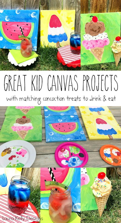 Summertime Kid Canvas Painting Summertime Kid Canvas Painting