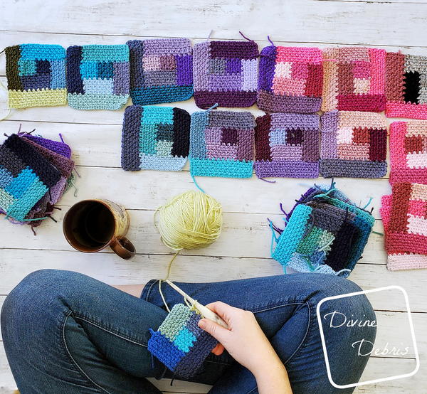 Linen Log Cabin Square Linen Log Cabin Square