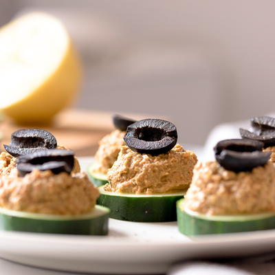 Cucumber Appetizers With Sardine Spread Cucumber Appetizers With Sardine Spread