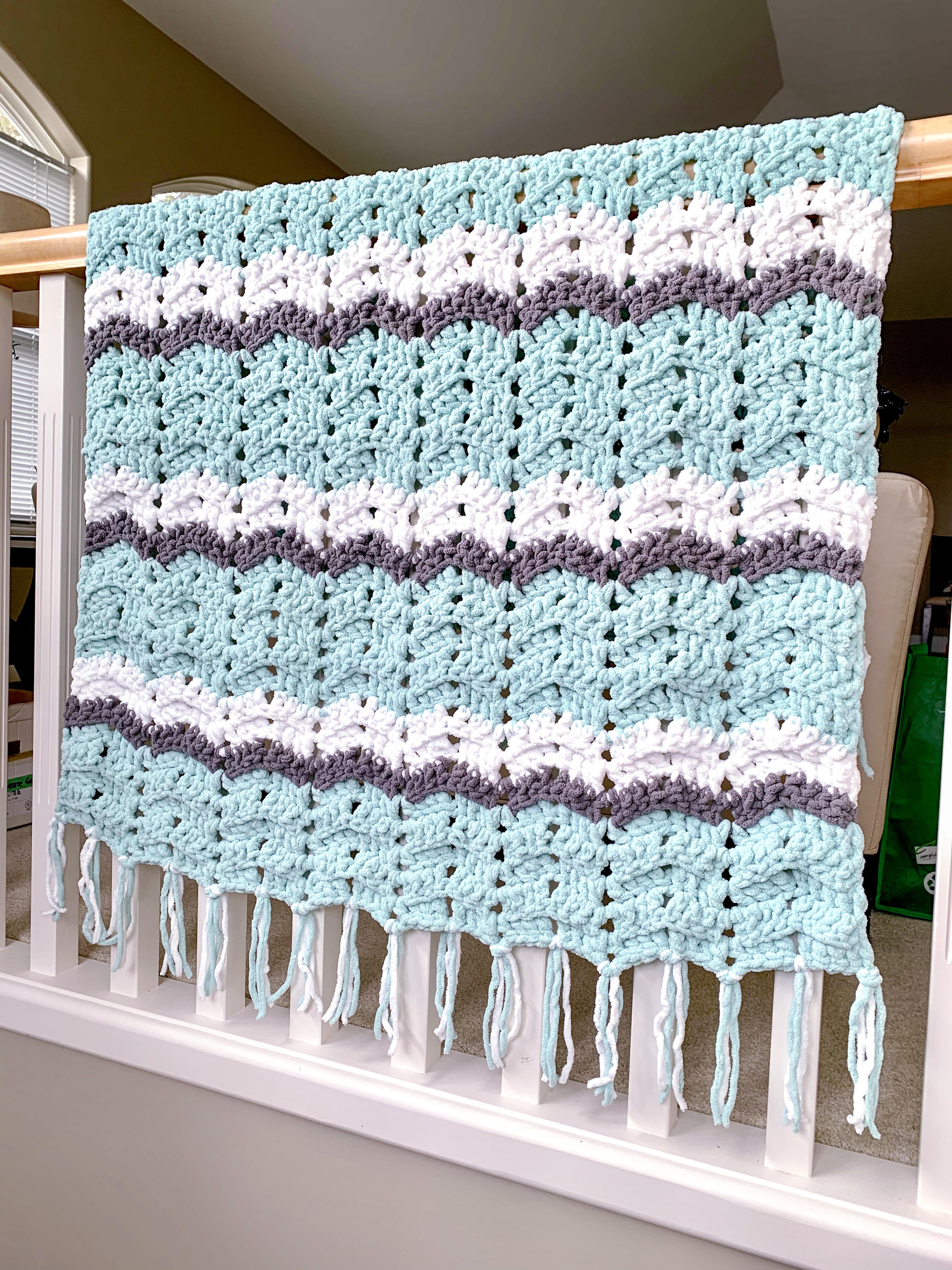 Easy Weekend Chevron Crochet Blanket | AllFreeCrochet.com