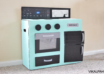 Diy Cardboard Play Kitchen For Kids Diy Cardboard Play Kitchen For Kids