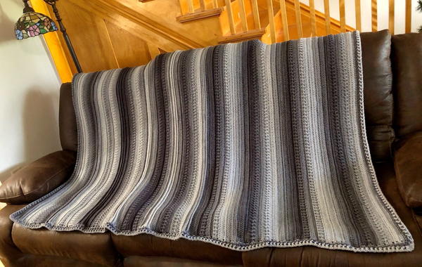 Textured Ombre Crochet Blanket