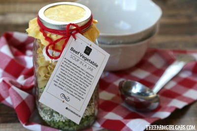 Beef Vegetable Soup In A Jar Gift Idea Beef Vegetable Soup In A Jar Gift Idea