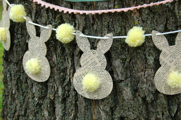 Diy Book Page Bunny Bunting Diy Book Page Bunny Bunting