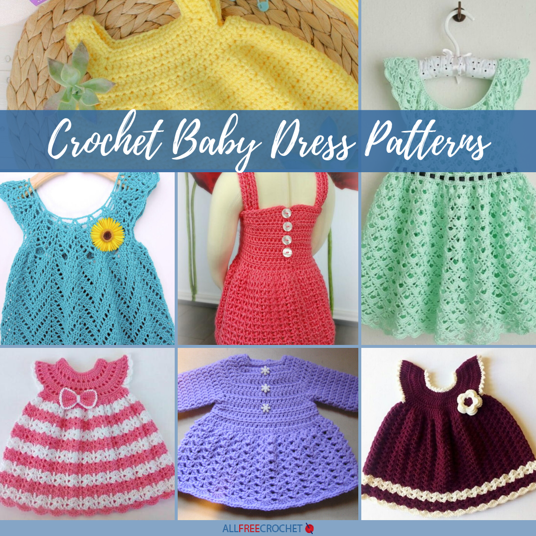 newborn to 3 months old baby dress Crochet baby dress