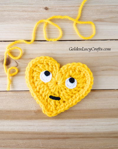 Crochet Heart Emoji – Face With Rolling Eyes Emoji