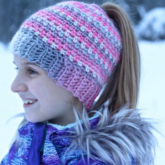 Linen Stitch Messy Bun Hat Linen Stitch Messy Bun Hat