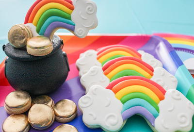 Rainbow & Pot Of Gold Cookies