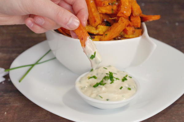 Sweet Potato Fries Garlic Mayo Dip- Moxies Copycat Sweet Potato Fries & Garlic Mayo Dip- Moxie's Copycat