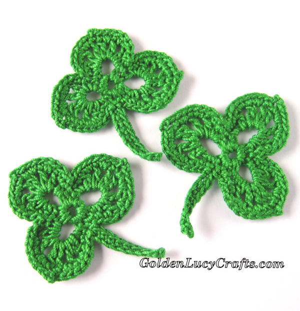 Crochet Shamrock Applique Crochet Shamrock Applique